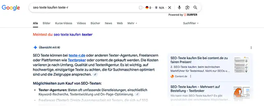 Google SGE Beispiel Seotexter