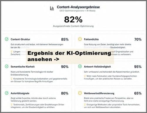 LLM Audit-Analyse des Contents einer GEO generativ Engine Optimization